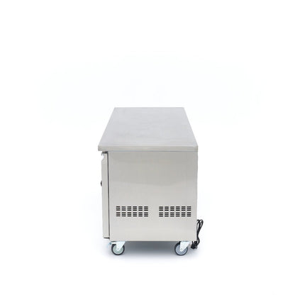 Maxima Counter Fridge 180cm Width on Wheels - 3 Glass Doors - 3 Adjustable Shelves (GN) - RVSVoordeel