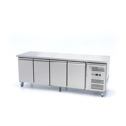 Maxima Counter Fridge 223cm Width on Wheels - 4 Doors - 4 Adjustable Shelves (GN) - RVSVoordeel