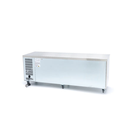 Maxima Counter Fridge 223cm Width on Wheels - 4 Glass Doors - 4 Adjustable Shelves (GN) - RVSVoordeel