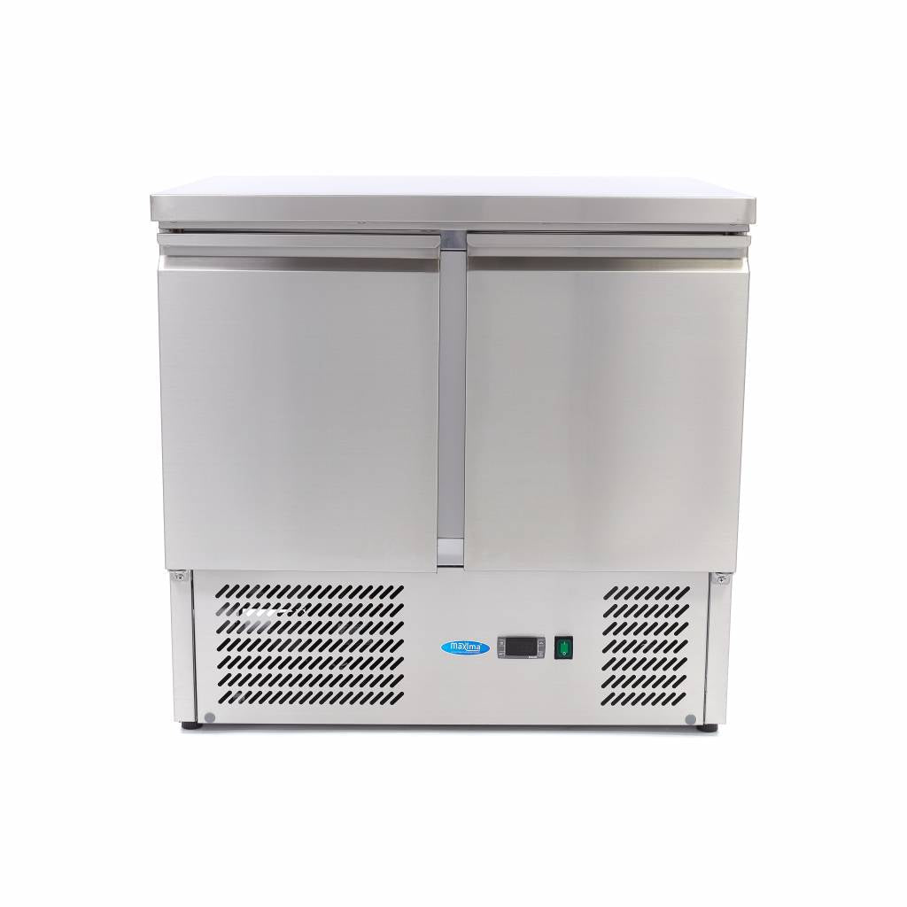 Maxima Counter Fridge 90cm Width - 2 Doors - 2 Adjustable Shelves (GN) - RVSVoordeel
