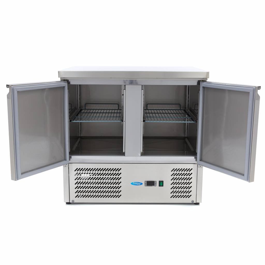 Maxima Counter Fridge 90cm Width - 2 Doors - 2 Adjustable Shelves (GN) - RVSVoordeel