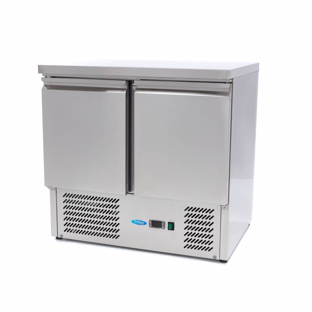 Maxima Counter Fridge 90cm Width - 2 Doors - 2 Adjustable Shelves (GN) - RVSVoordeel