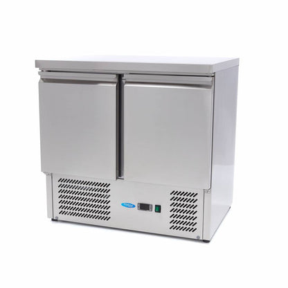 Maxima Counter Fridge 90cm Width - 2 Doors - 2 Adjustable Shelves (GN) - RVSVoordeel