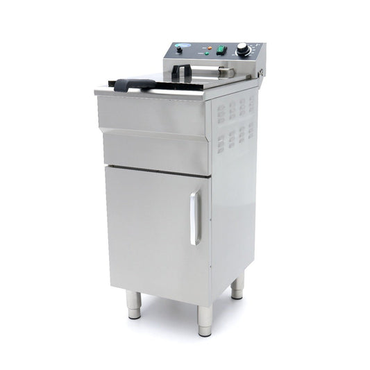 Maxima Deep Fryer - 16L - 1 Basket - with Drain Tap and Stand - 230V - RVSVoordeel
