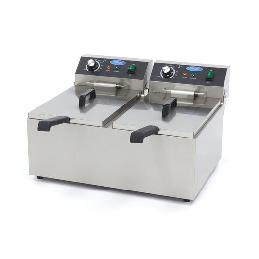 Maxima Deep Fryer - 2 x 11L - 2 Baskets - up to 2,8kg of Fries - RVSVoordeel