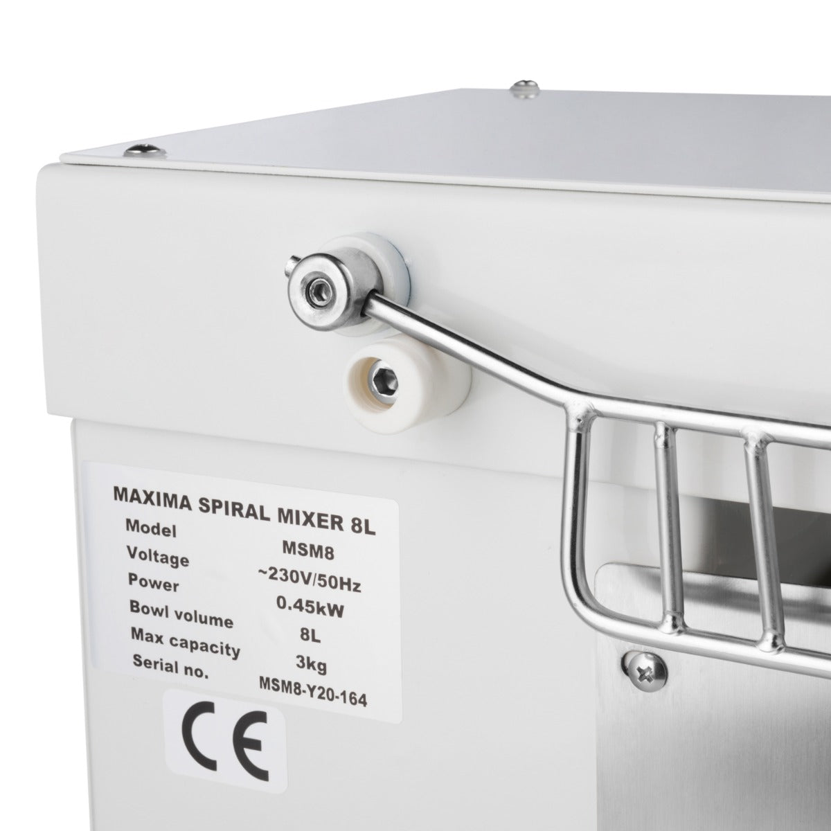 Maxima Dough Mixer 8L White - Up to 4,5kg Dough - with Timer - RVSVoordeel