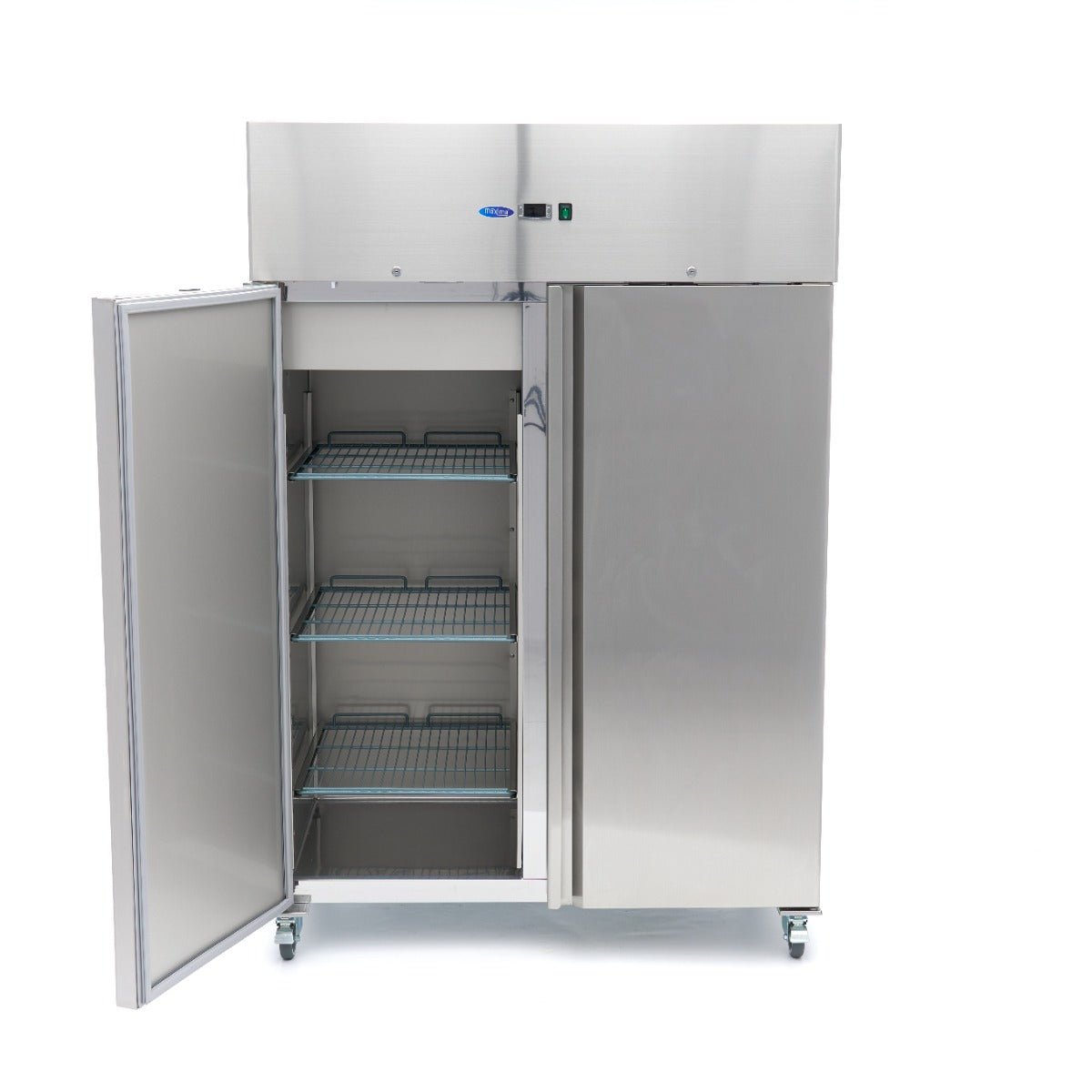 Maxima Freezer 1200L on Wheels - 6 Adjustable Shelves (2/1 GN) - Stainless Steel - RVSVoordeel