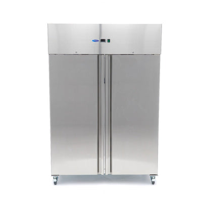 Maxima Freezer 1200L on Wheels - 6 Adjustable Shelves (2/1 GN) - Stainless Steel - RVSVoordeel