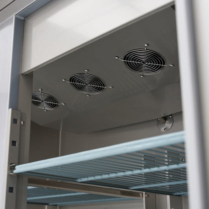 Maxima Freezer 1200L on Wheels - 6 Adjustable Shelves (2/1 GN) - Stainless Steel - RVSVoordeel