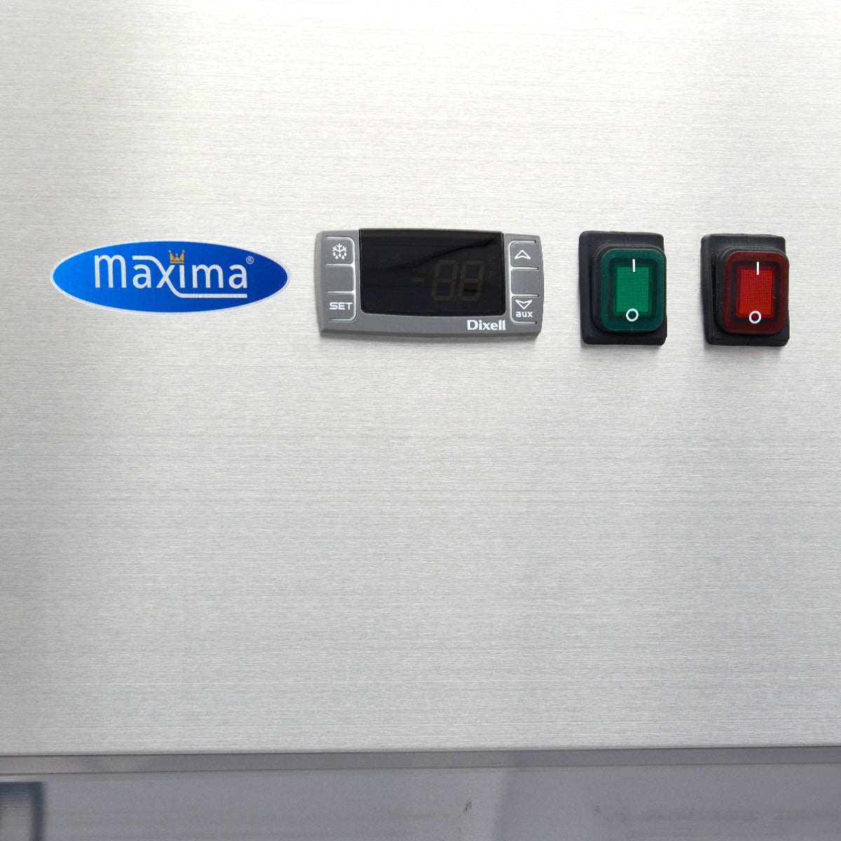 Maxima Freezer 1200L with Glass door - 6 Adjustable Shelves (2/1 GN) - on Wheels - Stainless Steel - RVSVoordeel