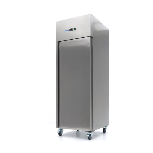 Maxima Freezer 400L on Wheels - 3 Adjustable Shelves - Stainless Steel - RVSVoordeel