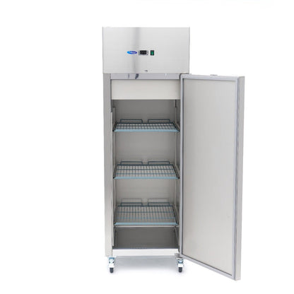 Maxima Freezer 400L on Wheels - 3 Adjustable Shelves - Stainless Steel - RVSVoordeel