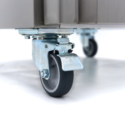 Maxima Freezer 400L on Wheels - 3 Adjustable Shelves - Stainless Steel - RVSVoordeel