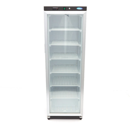Maxima Freezer 400L with Glass Door - 6 Fixed Shelves - Black - RVSVoordeel