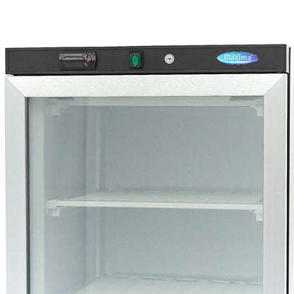 Maxima Freezer 400L with Glass Door - 6 Fixed Shelves - Black - RVSVoordeel