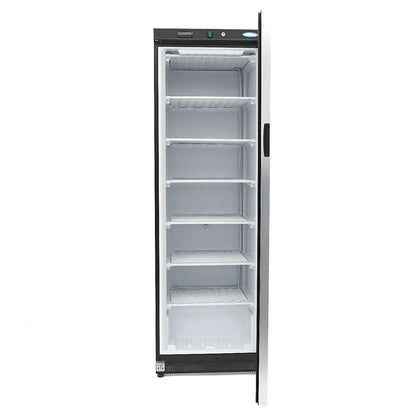 Maxima Freezer 400L with Glass Door - 6 Fixed Shelves - Black - RVSVoordeel