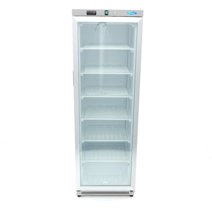Maxima Freezer 400L with Glass Door - 6 Fixed Shelves - Stainless Steel - RVSVoordeel