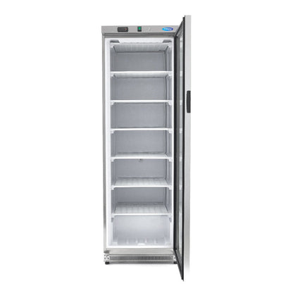 Maxima Freezer 400L with Glass Door - 6 Fixed Shelves - Stainless Steel - RVSVoordeel