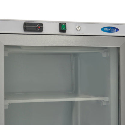 Maxima Freezer 400L with Glass Door - 6 Fixed Shelves - White - RVSVoordeel