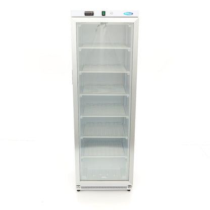 Maxima Freezer 400L with Glass Door - 6 Fixed Shelves - White - RVSVoordeel