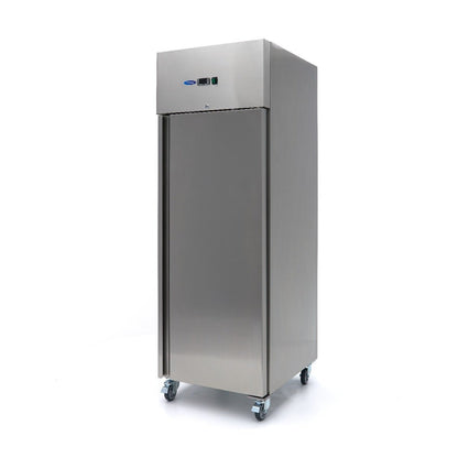 Maxima Freezer 600L on Wheels - 3 Adjustable Shelves (2/1 GN) - Stainless Steel - RVSVoordeel