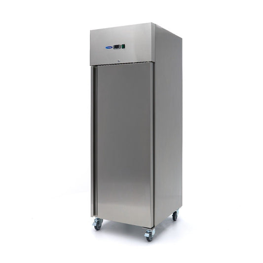 Maxima Freezer 600L on Wheels - 3 Adjustable Shelves (2/1 GN) - Stainless Steel - RVSVoordeel