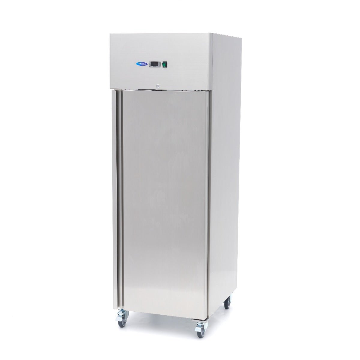 Maxima Freezer 600L on Wheels - 3 Adjustable Shelves (2/1 GN) - Stainless Steel - RVSVoordeel