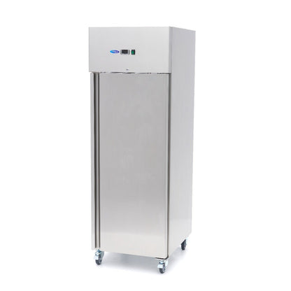Maxima Freezer 600L on Wheels - 3 Adjustable Shelves (2/1 GN) - Stainless Steel - RVSVoordeel