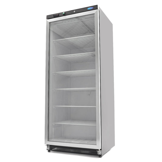 Maxima Freezer 600L with Glass Door - 6 Fixed Shelves - Black - RVSVoordeel