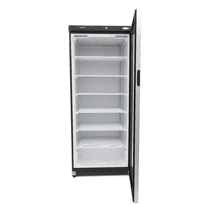 Maxima Freezer 600L with Glass Door - 6 Fixed Shelves - Black - RVSVoordeel