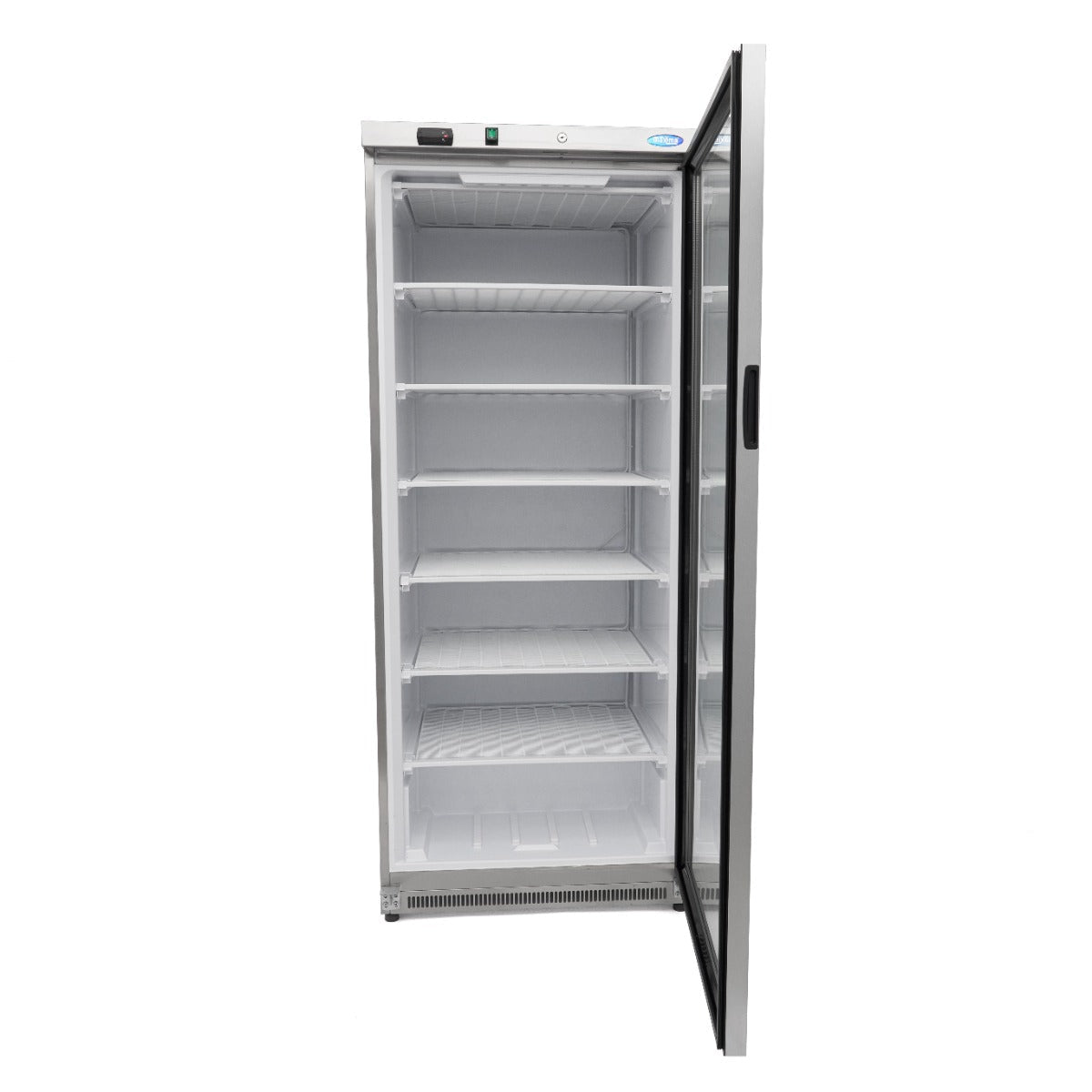 Maxima Freezer 600L with Glass Door - 6 Fixed Shelves - Stainless Steel - RVSVoordeel