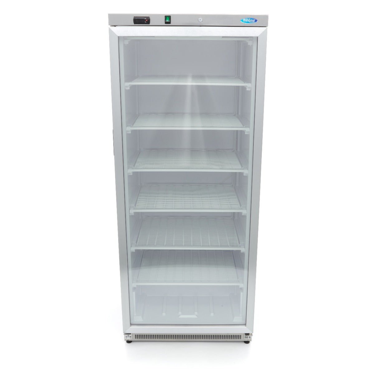 Maxima Freezer 600L with Glass Door - 6 Fixed Shelves - Stainless Steel - RVSVoordeel