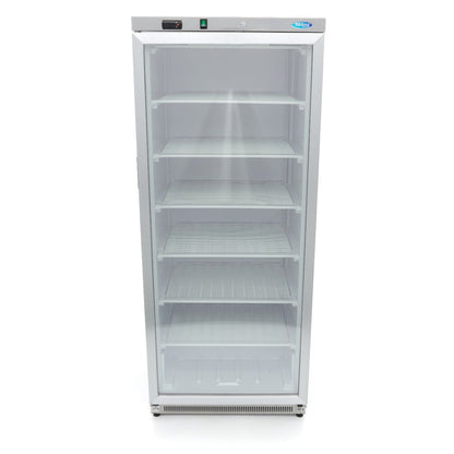 Maxima Freezer 600L with Glass Door - 6 Fixed Shelves - Stainless Steel - RVSVoordeel