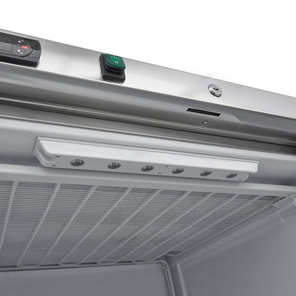 Maxima Freezer 600L with Glass Door - 6 Fixed Shelves - Stainless Steel - RVSVoordeel