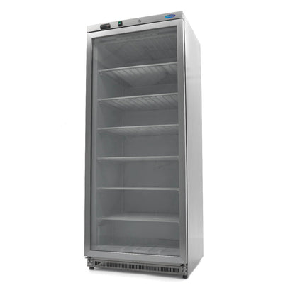 Maxima Freezer 600L with Glass Door - 6 Fixed Shelves - Stainless Steel - RVSVoordeel
