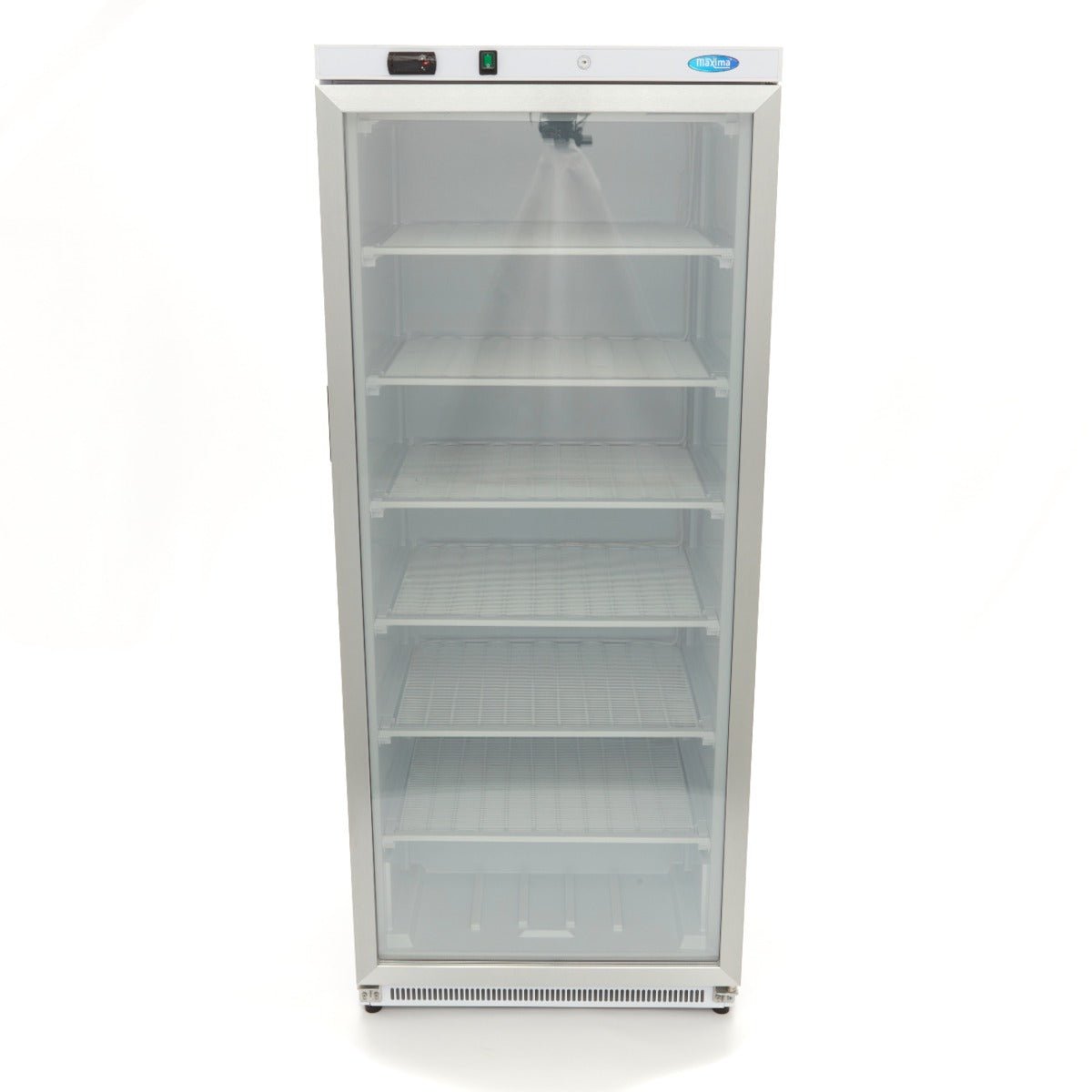 Maxima Freezer 600L with Glass Door - 6 Fixed Shelves - White - RVSVoordeel