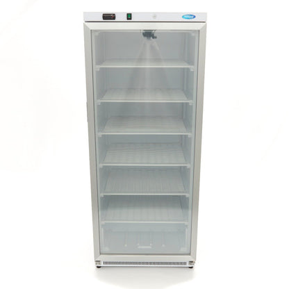 Maxima Freezer 600L with Glass Door - 6 Fixed Shelves - White - RVSVoordeel