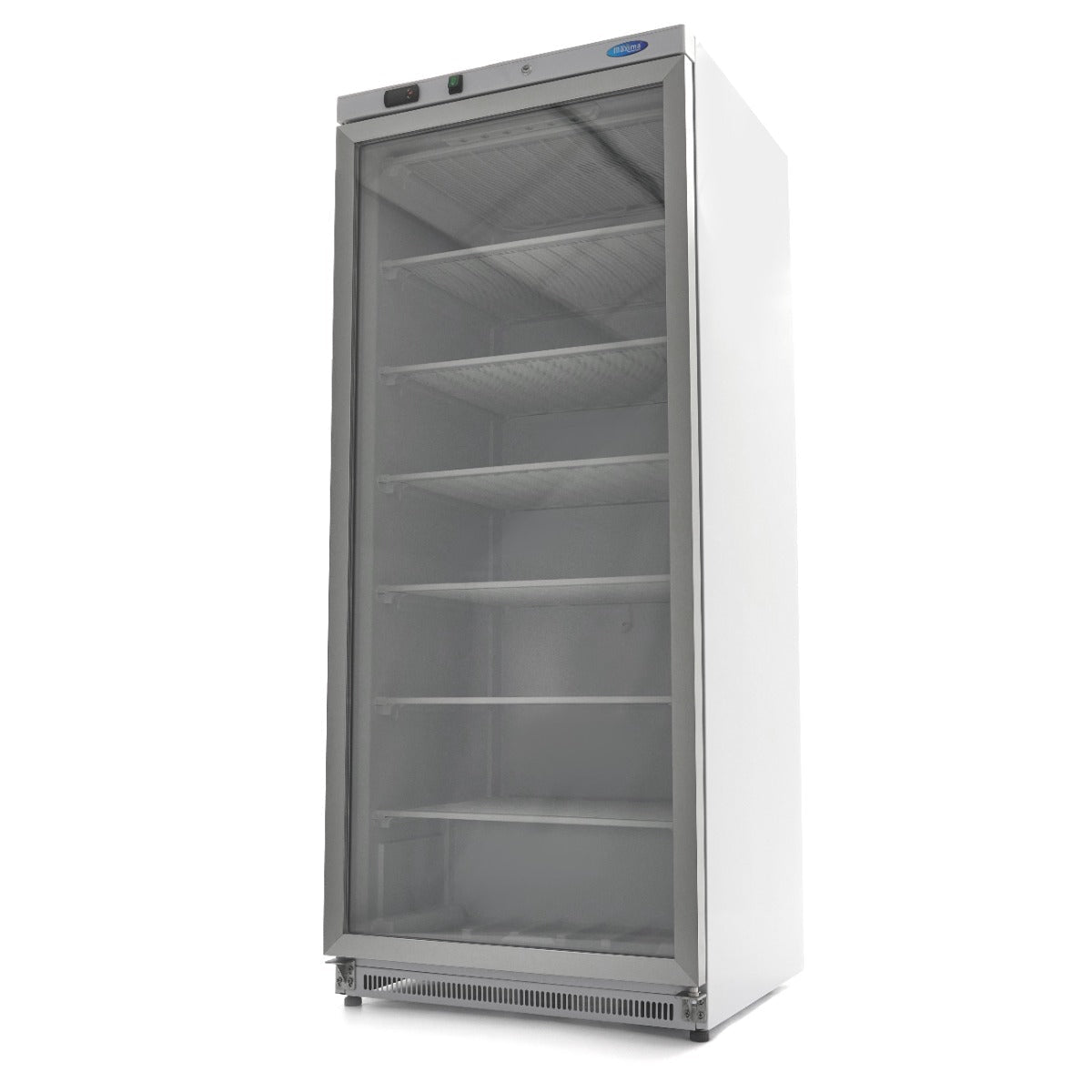Maxima Freezer 600L with Glass Door - 6 Fixed Shelves - White - RVSVoordeel