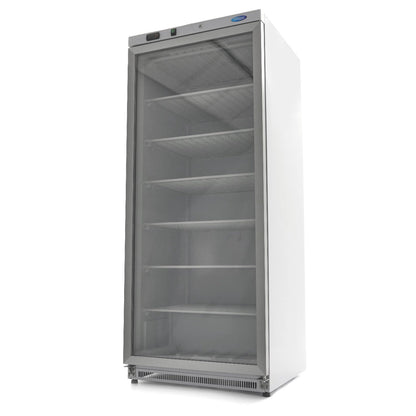 Maxima Freezer 600L with Glass Door - 6 Fixed Shelves - White - RVSVoordeel