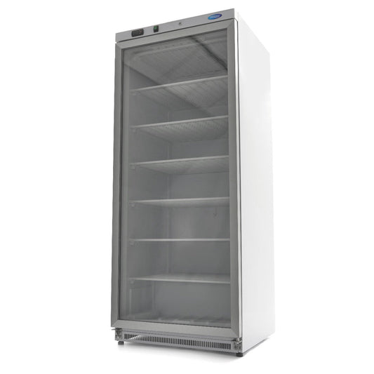 Maxima Freezer 600L with Glass Door - 6 Fixed Shelves - White - RVSVoordeel