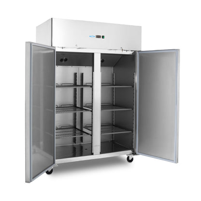 Maxima Freezer 800L on Wheels - 6 Adjustable Shelves - Stainless Steel - RVSVoordeel
