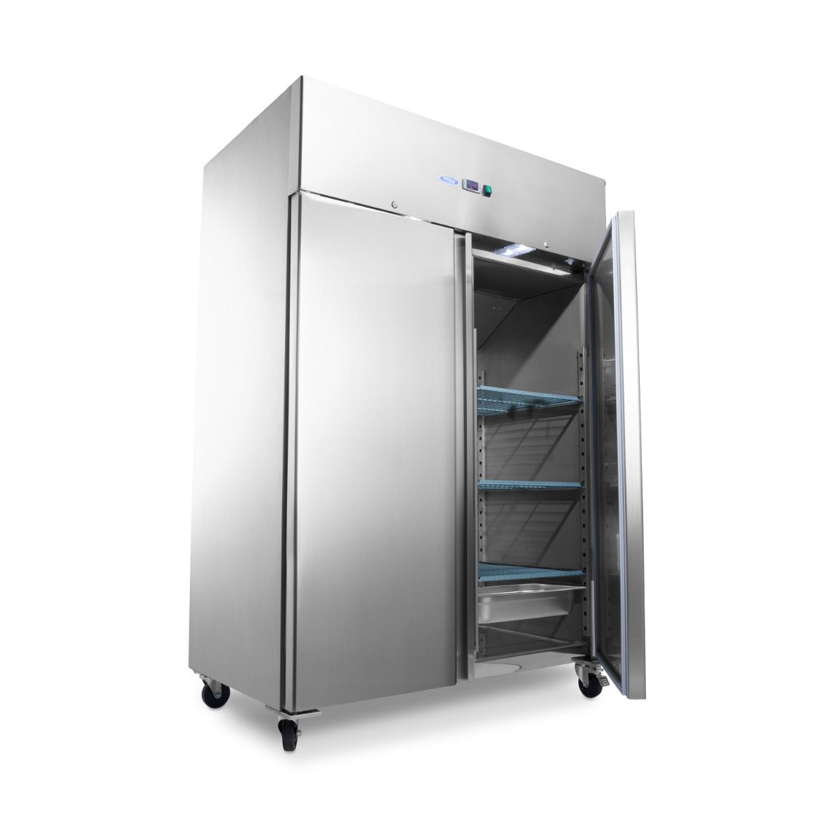 Maxima Freezer 800L on Wheels - 6 Adjustable Shelves - Stainless Steel - RVSVoordeel