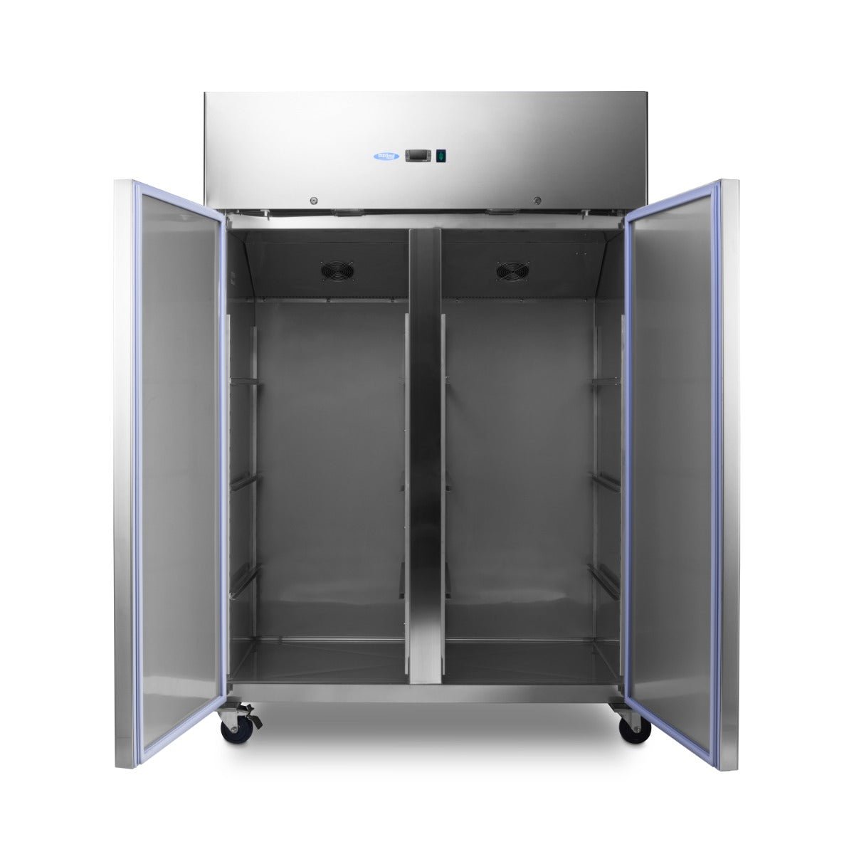 Maxima Freezer 800L on Wheels - 6 Adjustable Shelves - Stainless Steel - RVSVoordeel