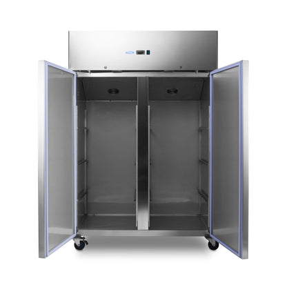 Maxima Freezer 800L on Wheels - 6 Adjustable Shelves - Stainless Steel - RVSVoordeel