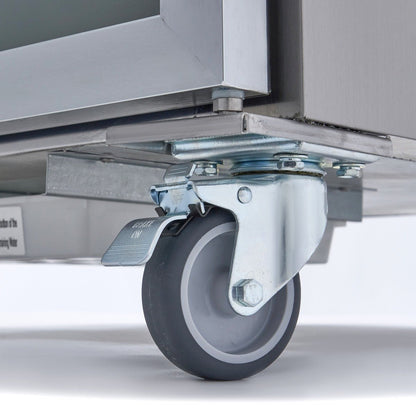 Maxima Fridge 1200L with Glass door - 6 Adjustable Shelves (2/1 GN) - on Wheels - Stainless Steel - RVSVoordeel