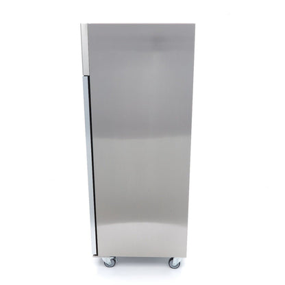 Maxima Fridge 1400L with Glass door - 6 Adjustable Shelves (2/1 GN) - on Wheels - Stainless Steel - RVSVoordeel