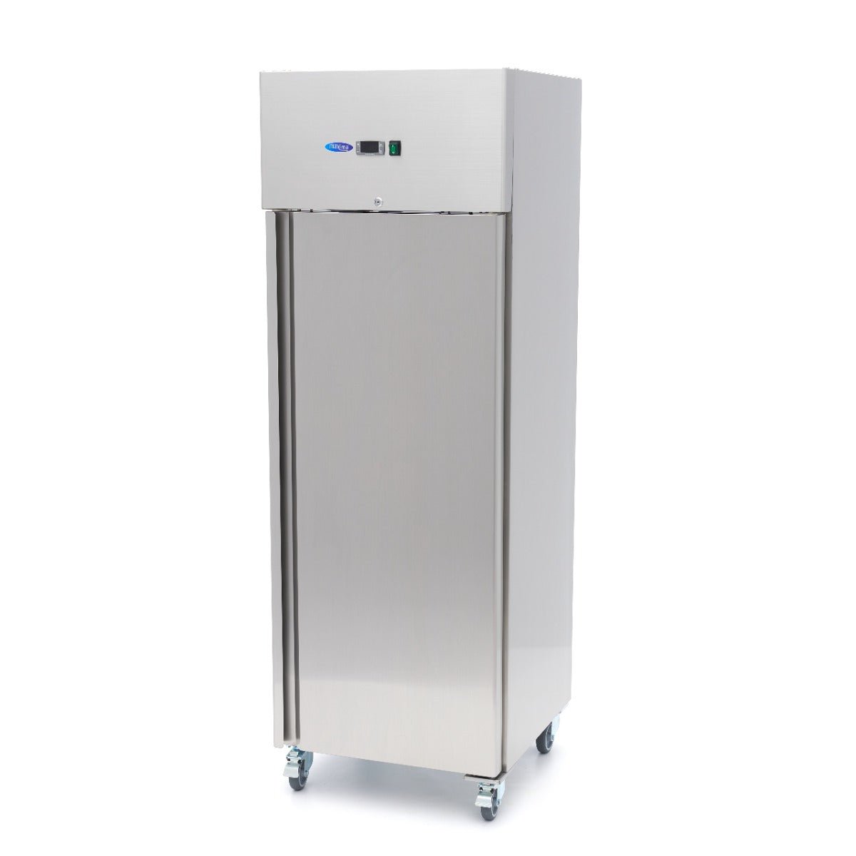 Maxima Fridge 400L on Wheels - 3 Adjustable Shelves - Stainless Steel - RVSVoordeel