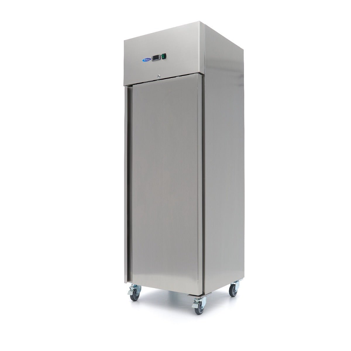 Maxima Fridge 400L on Wheels - 3 Adjustable Shelves - Stainless Steel - RVSVoordeel