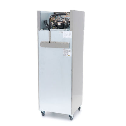 Maxima Fridge 400L on Wheels - 3 Adjustable Shelves - Stainless Steel - RVSVoordeel