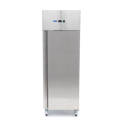 Maxima Fridge 400L on Wheels - 3 Adjustable Shelves - Stainless Steel - RVSVoordeel